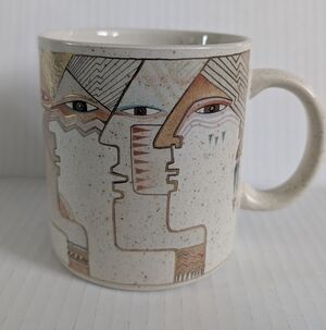 Laura Burch Face Paintings Mug 1990 Art Faces Boho Modern Japan